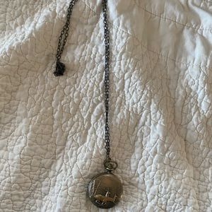 Deer pocket watch like necklace